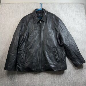 Kenneth Cole Reaction Leather Jacket Men's Size XL Black